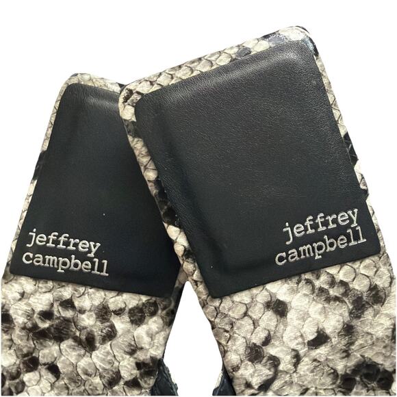 Jeffrey Campbell Linques 2 Thong Sandal 7.5 Silver Gray Snake Silver Hardwear - Picture 5 of 10